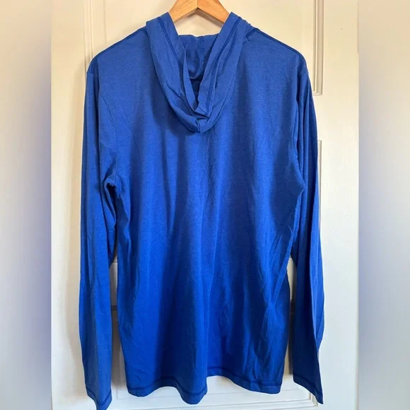 Puma Men's Vibrant Blue Long Sleeve hooded Tee - Picture 4 of 4